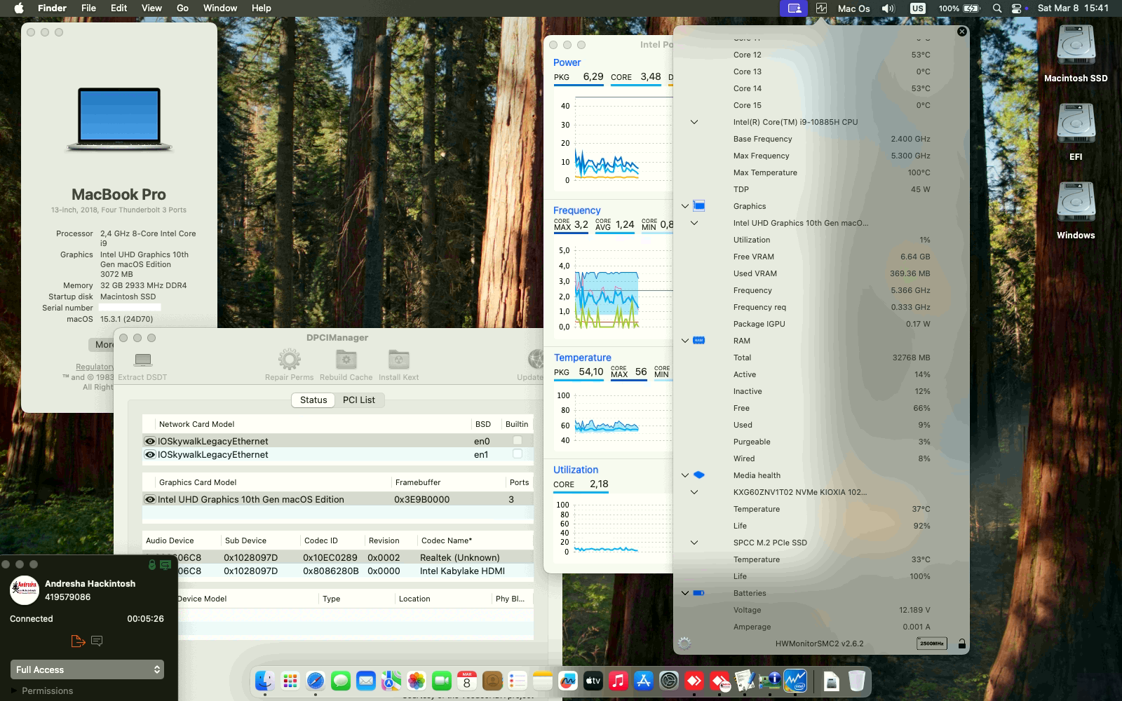 Success Hackintosh macOS Sequoia 15.3.1 Build 24D70 in Dell XPS 15 9500